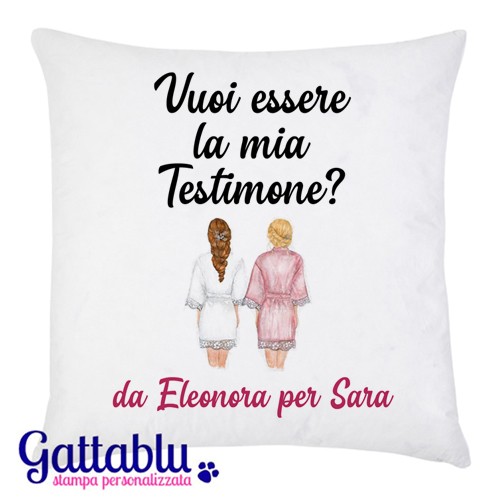 Federa Per Cuscino Vuoi Essere La Mia Testimone Personalizzata Con I Vostri Nomi Sposa E Amica Sorella Cognata Cugina