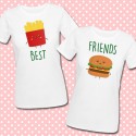 T-shirt di coppia "Best Friends Kawaii: patatine e cheeseburger"