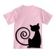 T-shirt bimba "Dolcetto o scherzetto?" gatto nero di Halloween, stampa fronte/retro!