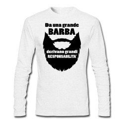 T-shirt uomo manica lunga "Da una grande barba derivano grandi responsabilità"