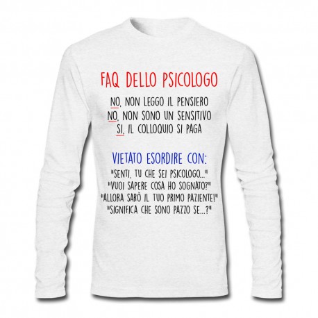 T-shirt uomo manica lunga "Faq dello psicologo"