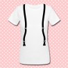 T-shirt donna con stampa finte bretelle, hipster style