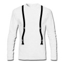 T-shirt uomo manica lunga con stampa finte bretelle, hipster style