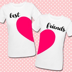 T-shirt di coppia Best Friends che formano un cuore, colori personalizzabili!