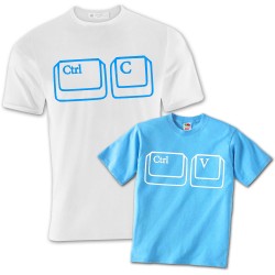 T-shirt di coppia papà e figlio "CTRL C + CTRL V", divertente idea regalo per un papà ed un bambino