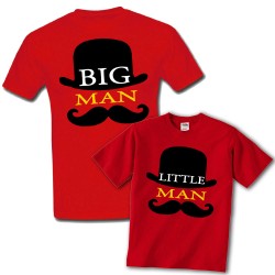 T-shirt di coppia papà e figlio "Big man + Little man", divertente idea regalo per un papà ed un bambino