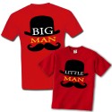 T-shirt di coppia papà e figlio "Big man + Little man", divertente idea regalo per un papà ed un bambino