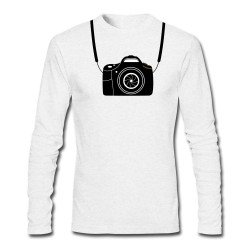 T-shirt uomo manica lunga con stampa Fotocamera Reflex inspired, idea regalo per un fotografo