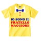 T-shirt bimbo "Io sono il fratello maggiore" con stampa colletto e papillon