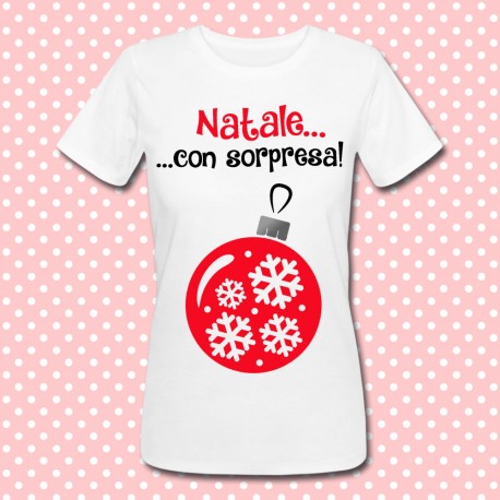 T-shirt "Natale con sorpresa!" simpatica premaman