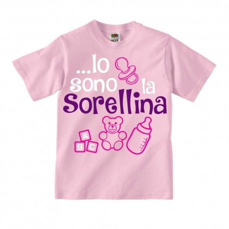 T-shirt bimba "Io sono la sorellina", per la sorellina minore