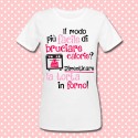 T-shirt donna "Il modo più facile di bruciare calorie? Dimenticare la torta nel forno!"