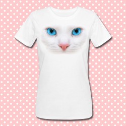 T-shirt donna con stampa "Muso di gatto"