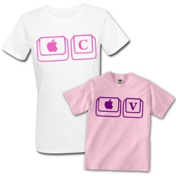 T-shirt di coppia mamma e figlia "MELA C + MELA V", divertente idea regalo per una mamma ed una bambina