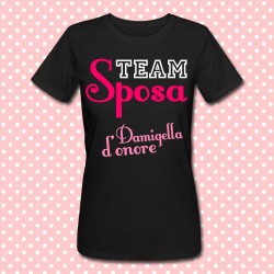 T-shirt "Team della Sposa: damigella d'onore", idea regalo personalizzabile per addio al nubilato