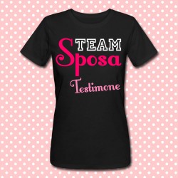 T-shirt "Team della Sposa: testimone", idea regalo personalizzabile per addio al nubilato