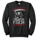 Felpa girocollo "L'aldilà esiste? Tocca mia figlia e lo scoprirai presto!", personalizzabile!