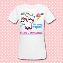 T-shirt donna "Niente è impossibile" unicorno kawaii e cono gelato