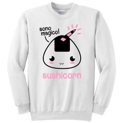 Felpa girocollo "Sushicorn: sono magico!" sushi unicorno kawaii