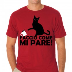 T-shirt uomo "Faccio come mi pare" thug life cat inspired, gatto cattivo