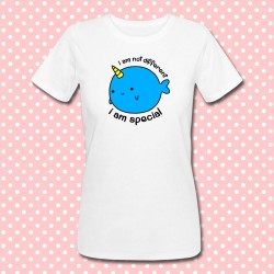 T-shirt donna "I am not different, I am special" balena unicorno kawaii