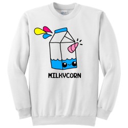 Felpa girocollo "Milkycorn" latte unicorno kawaii