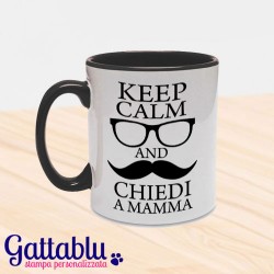 Tazza colorata "Keep Calm and Chiedi a Mamma", idea regalo per la festa del papà!
