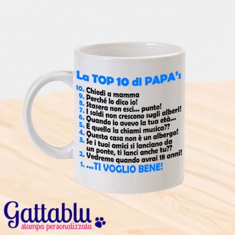 Tazza La Top 10 di Papà, idea regalo per la festa del papà