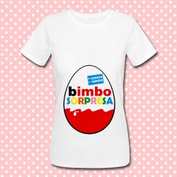 T-shirt "Bimbo Sorpresa" uovo di cioccolato, simpatica premaman