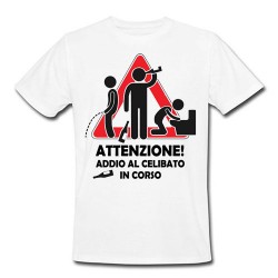 T-shirt uomo "Attenzione: addio al celibato in corso" sposo ubriaco, idea regalo per addio al celibato!