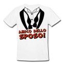T-shirt uomo "Amico dello Sposo" camicia e cravattino, idea regalo per addio al celibato!