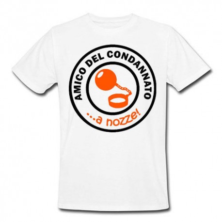 T-shirt uomo "Amico del condannato a nozze", palla al piede, idea regalo per addio al celibato!