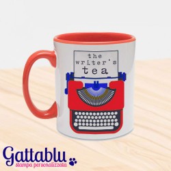 Tazza colorata "The writer's tea", il tè dello scrittore, idea regalo per uno scrittore!