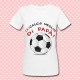 T-shirt premaman "Scalcio meglio di papà!", divertente effetto pallone