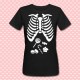 T-shirt donna Halloween, scheletro e dolcetti