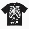 T-shirt bimbo e bimba Halloween, scheletro e dolcetti
