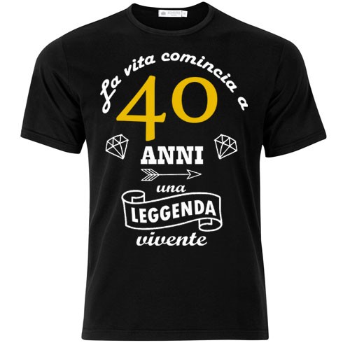 T-shirt uomo La vita comincia a 40 anni, idea regalo per il