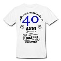 T-shirt uomo "La vita comincia a 40 anni", idea regalo per il compleanno! (bianca)