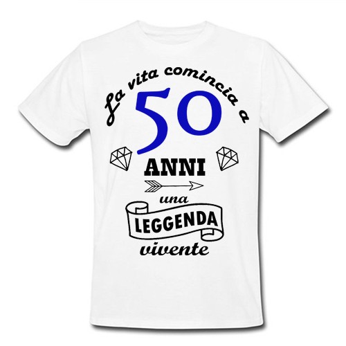T-shirt uomo La vita comincia a 50 anni, idea regalo per il compleanno!