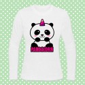 T-shirt donna manica lunga "Pandacorn", panda unicorno kawaii!