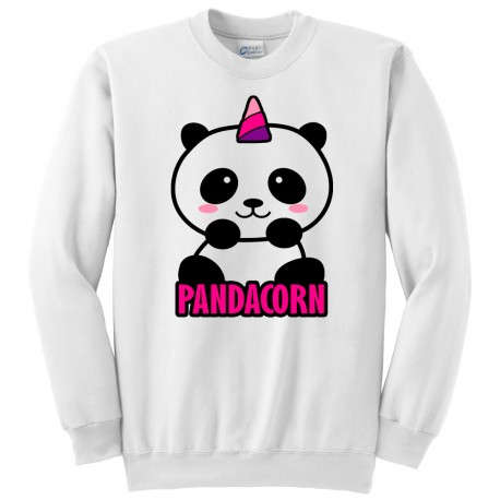 Felpa girocollo donna "Pandacorn", panda unicorno kawaii!