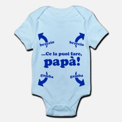 Body / pagliaccetto neonato, azzurro, bimbo, bebè "Ce la puoi fare papà!"