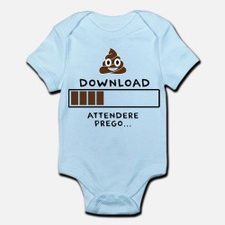 Body / pagliaccetto neonato, azzurro, bimbo, bebè "Download, attendere..." divertente!