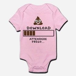 Body / pagliaccetto neonato, rosa, bimba, bebè "Download, attendere..." divertente!