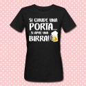 T-shirt donna "Si chiude una porta, si apre una birra!"