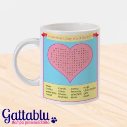 Tazza gioco di San Valentino "Trova le parole d'amore", idea regalo!