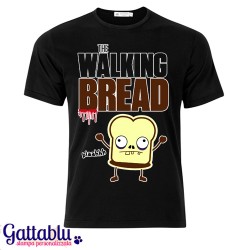 T-shirt uomo "The Walking Bread" fetta di pane zombie, The Walking Dead inspired, nera
