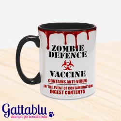 Tazza color "Zombie Defence Vaccine", vaccino anti-zombie