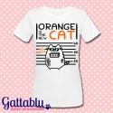 T-shirt donna "Orange is the new Cat", gatto in prigione, Orange is the new Black inspired