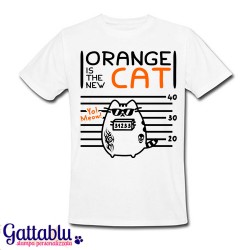 T-shirt uomo "Orange is the new Cat", gatto in prigione, Orange is the new Black inspired